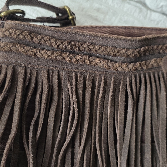 American Eagle Outfitters Dark Brown Fringe Crossbody Bag - Picture 2 of 7